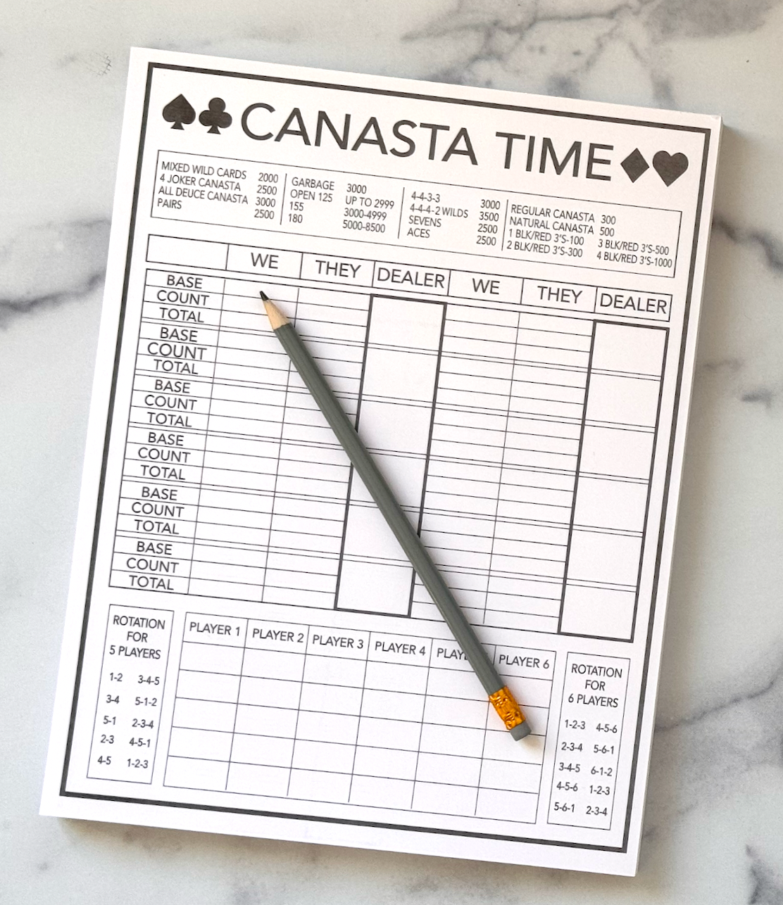 Canasta Time Score Pad