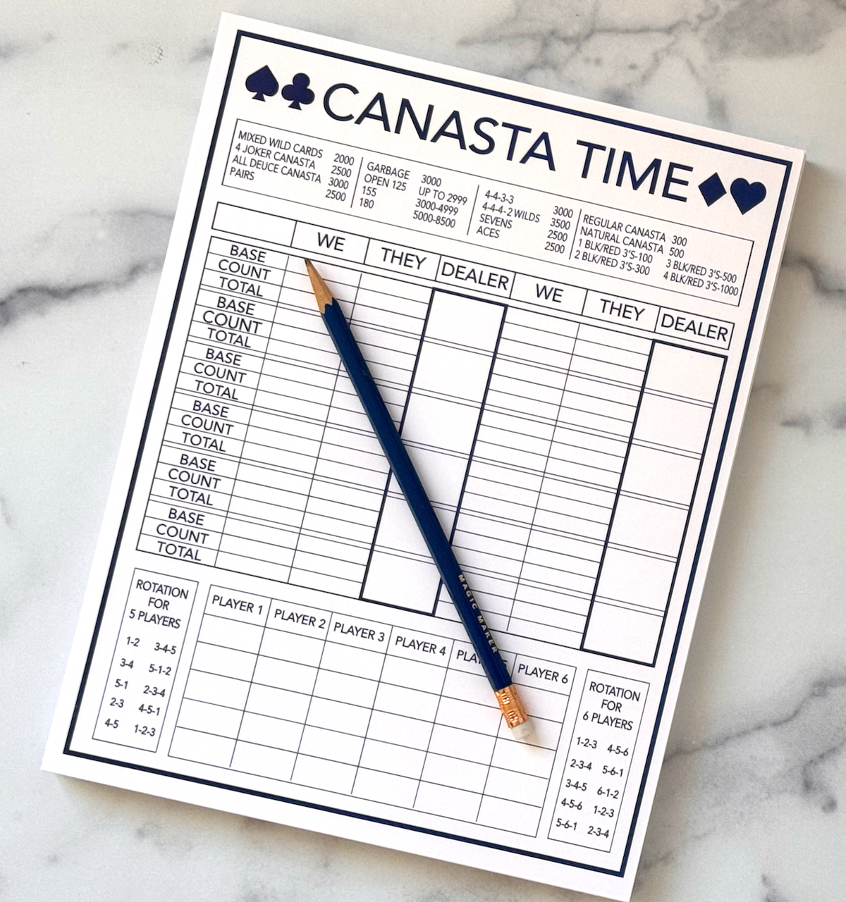 Canasta Time Score Pad