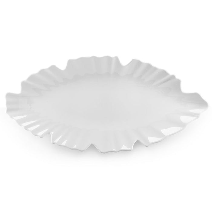 Zen White Melamine Leaf Platter