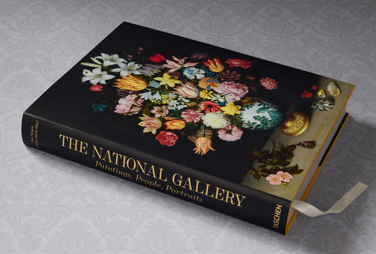 The National Gallery: Paintings, People, Portraits” with floral artwork on the cover