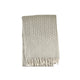 Cable Throw With Border And Fringes beige.