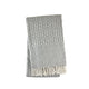 Cable Throw With Border And Fringes light grey