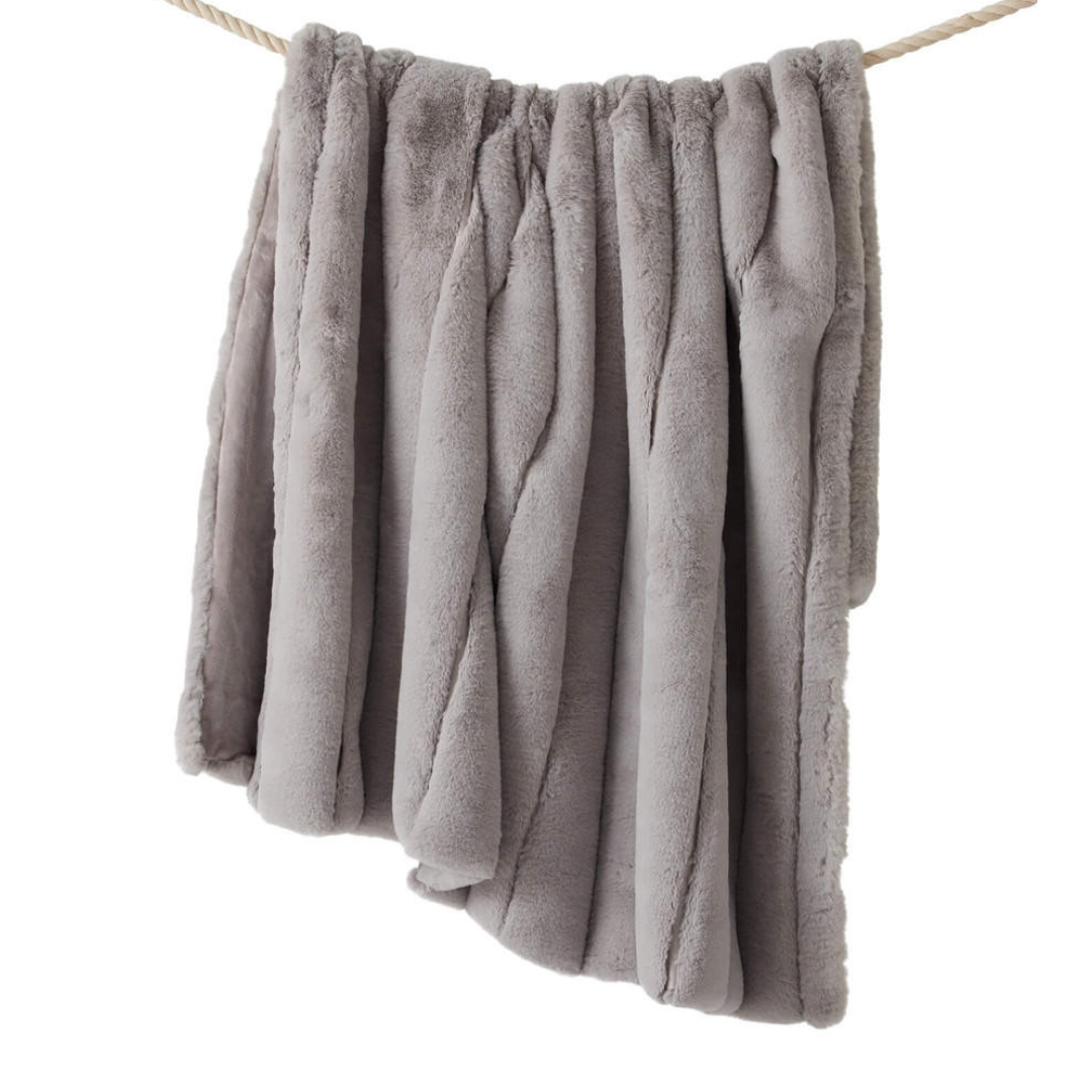 Dove Faux Fur Posh Throw