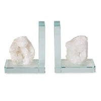 Ivory Quartz Bookends S/2