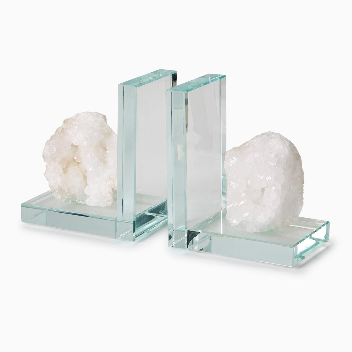Ivory Quartz Bookends S/2