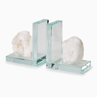Ivory Quartz Bookends S/2