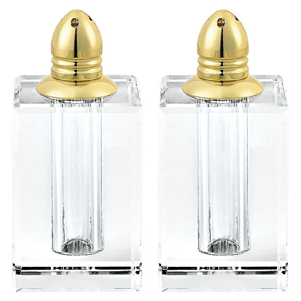 Gold Hand Made Crystal Salt & Pepper Shakers
