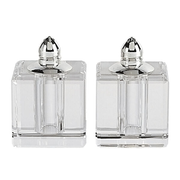 Platinum Hand Made Crystal Salt & Pepper Shakers