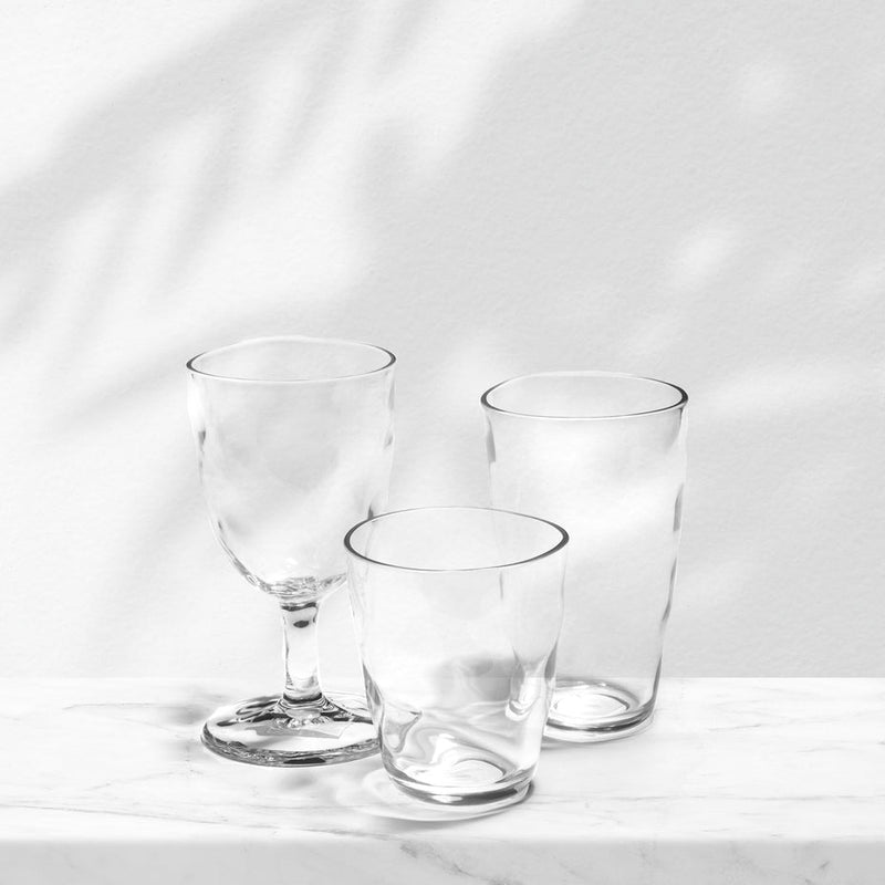 Ruffle Clear Acrylic Wine Glass S/4