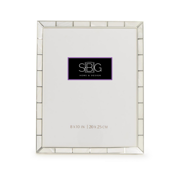 Mother of Pearl & Silver Plated Metal Frame