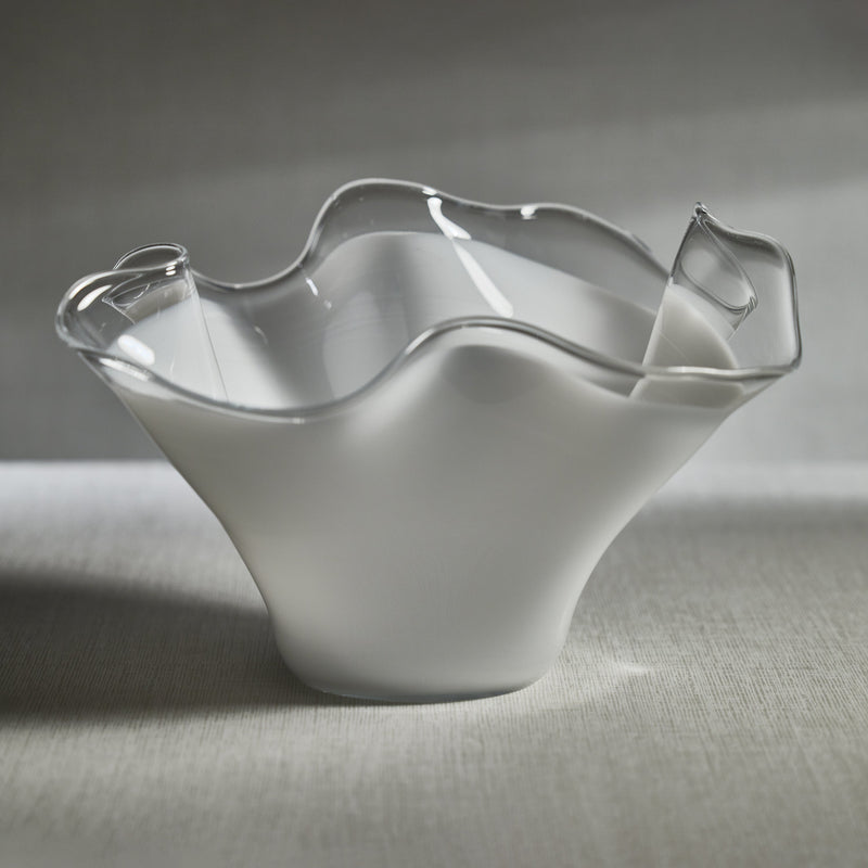White Petala Glass Bowl