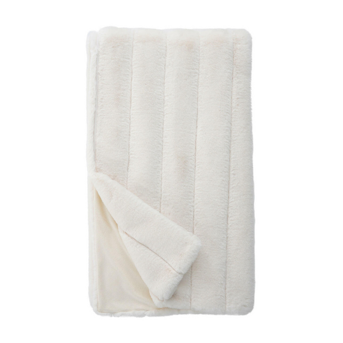 Ivory Faux Fur Posh Throw