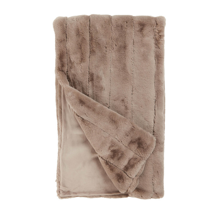 Latte Faux Fur Posh Throw