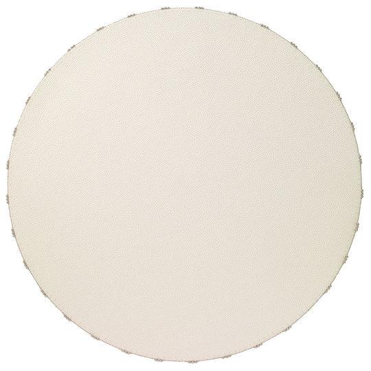 Charm Silver 16'' Round Placemats Set Of 4 Oyster Placemats, Napkins, & Napkin Rings