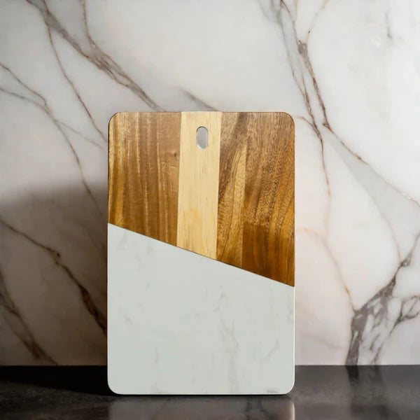 Marble & Acacia Rectangle Wood Board