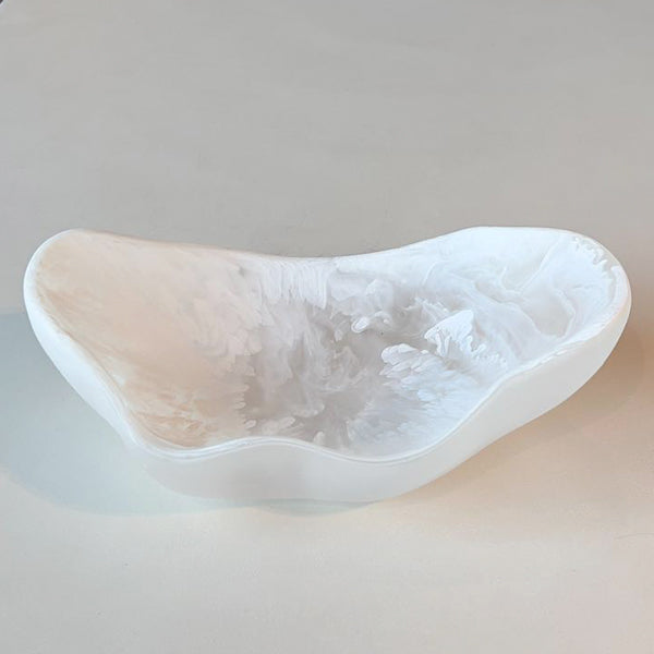 Triangle Scallop Bowl - White/Swirl