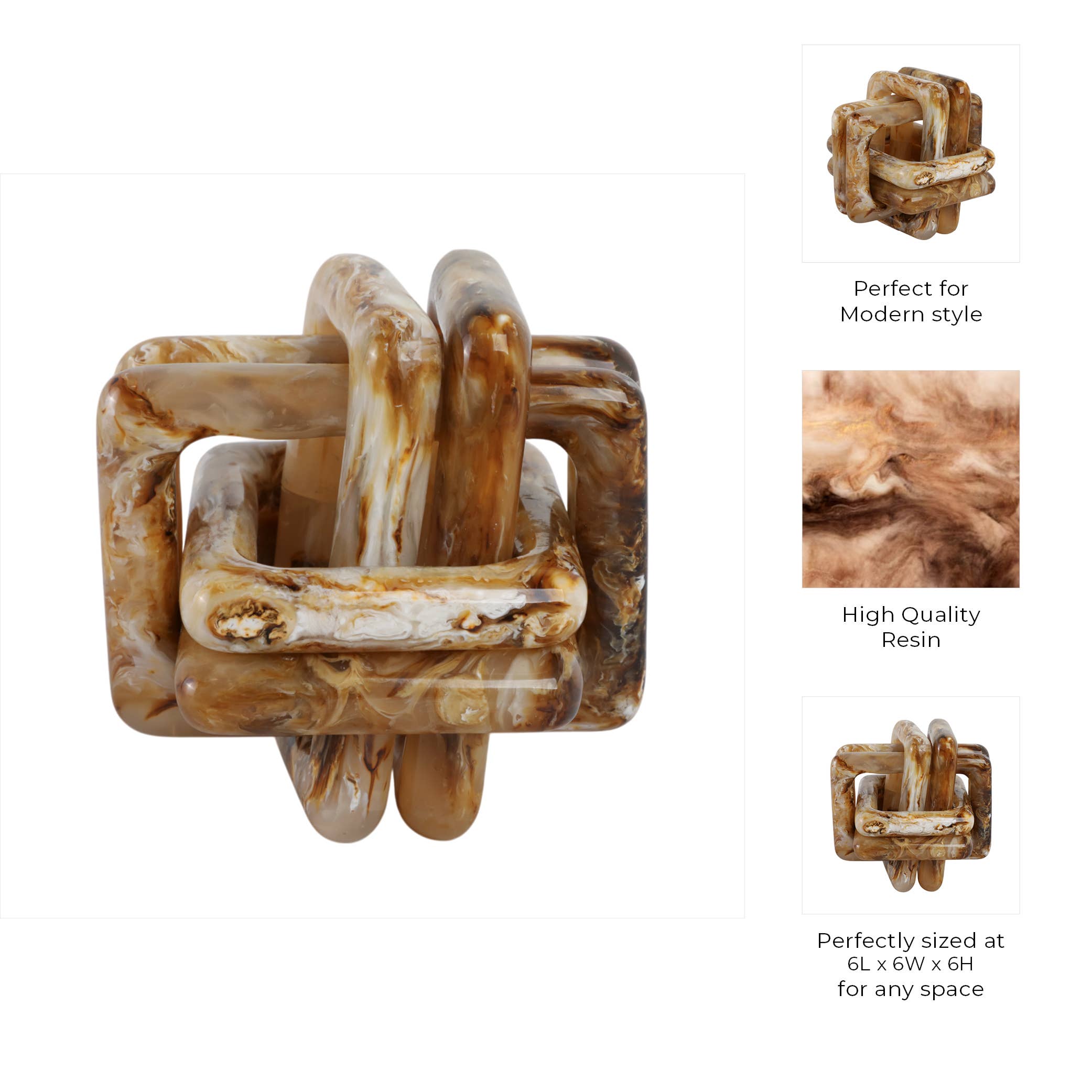 Resin Marbled Knot Sculpture