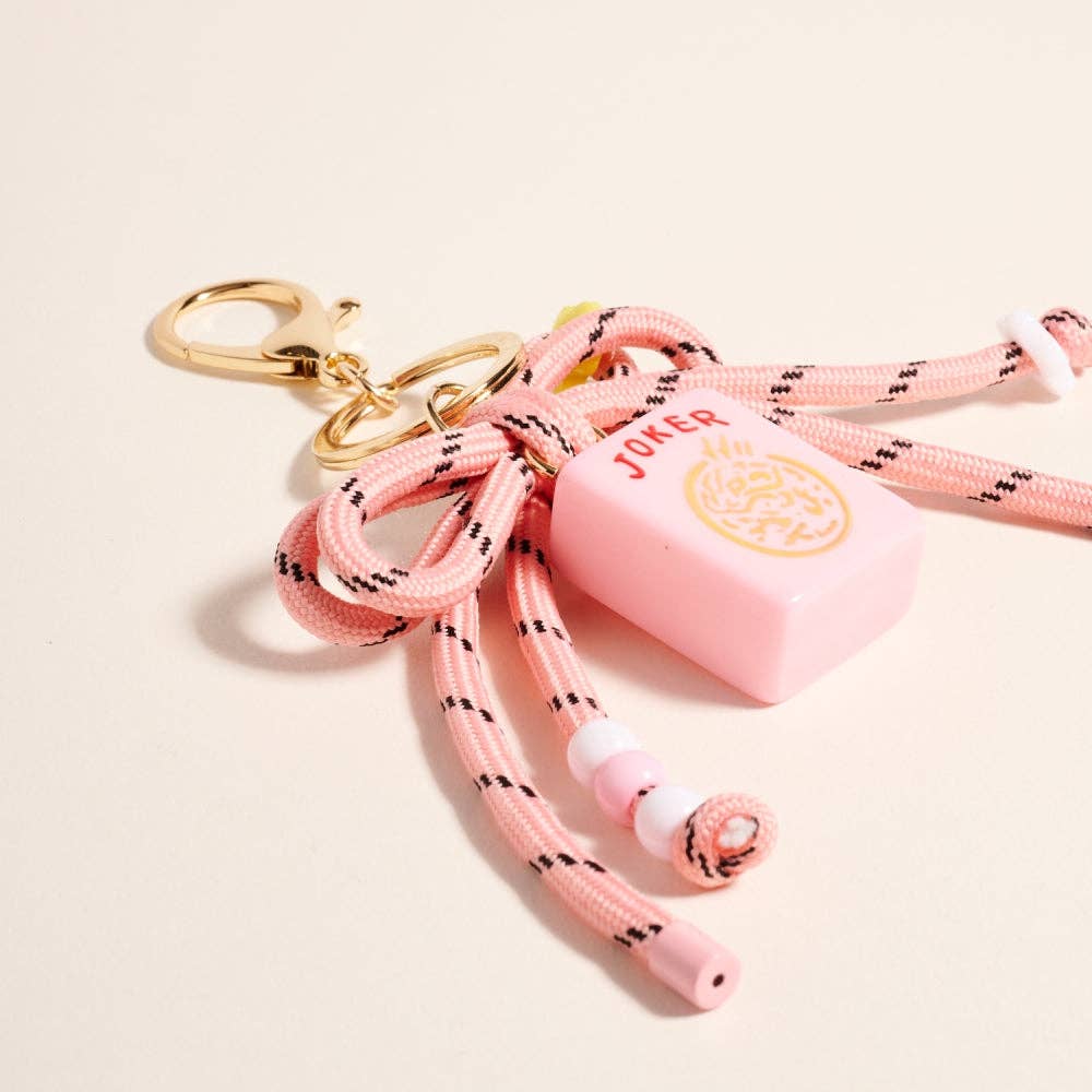 Mahjong Joker Tile Cord Keychain Bag Charm