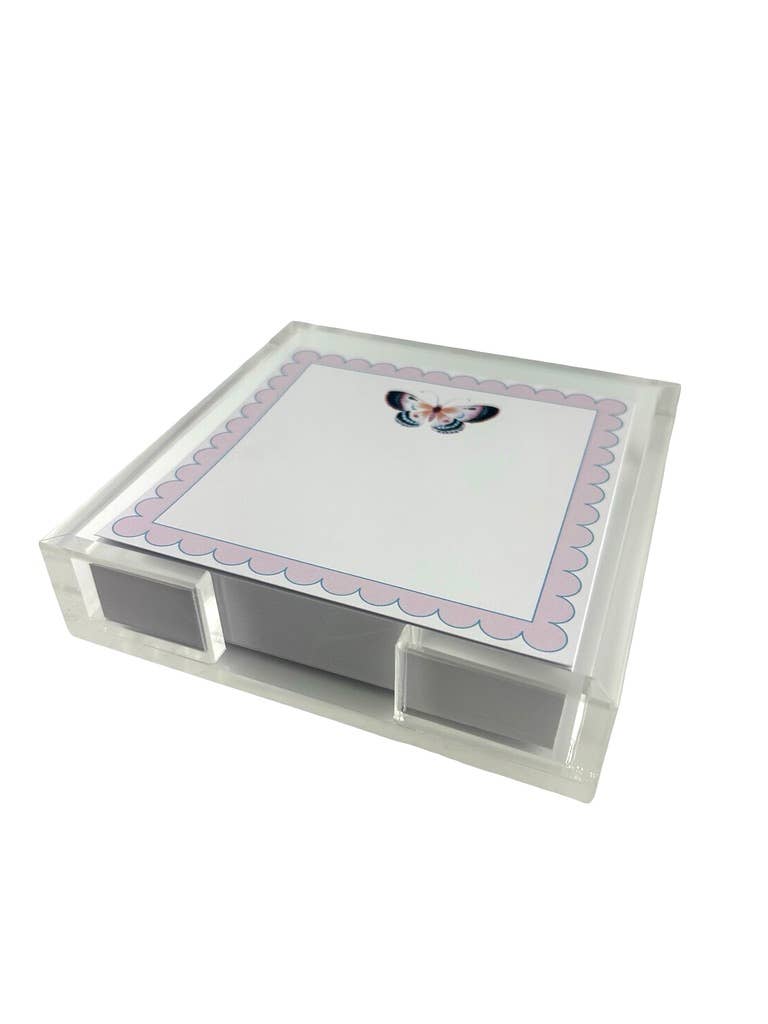 Acrylic Holder & Notepad, Butterfly