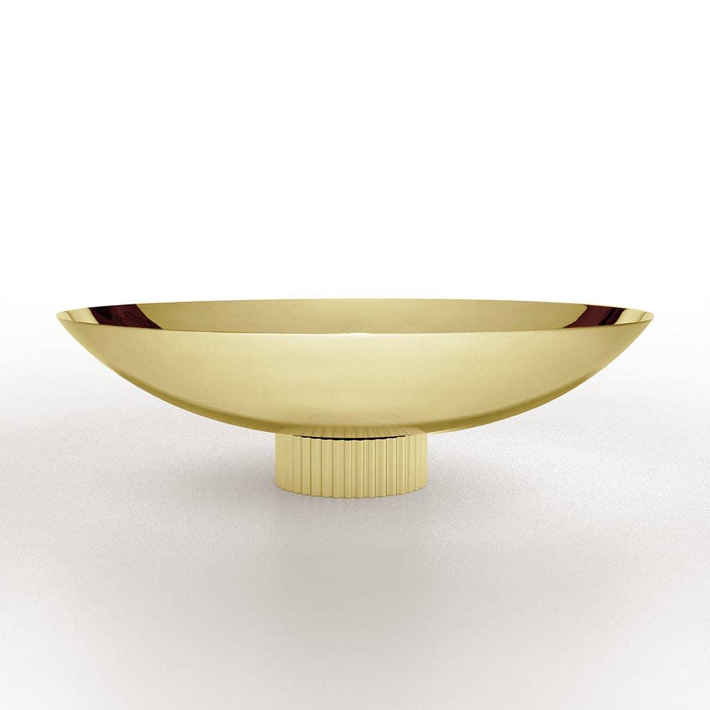 Striations Fruit Bowl, Gold Serveware