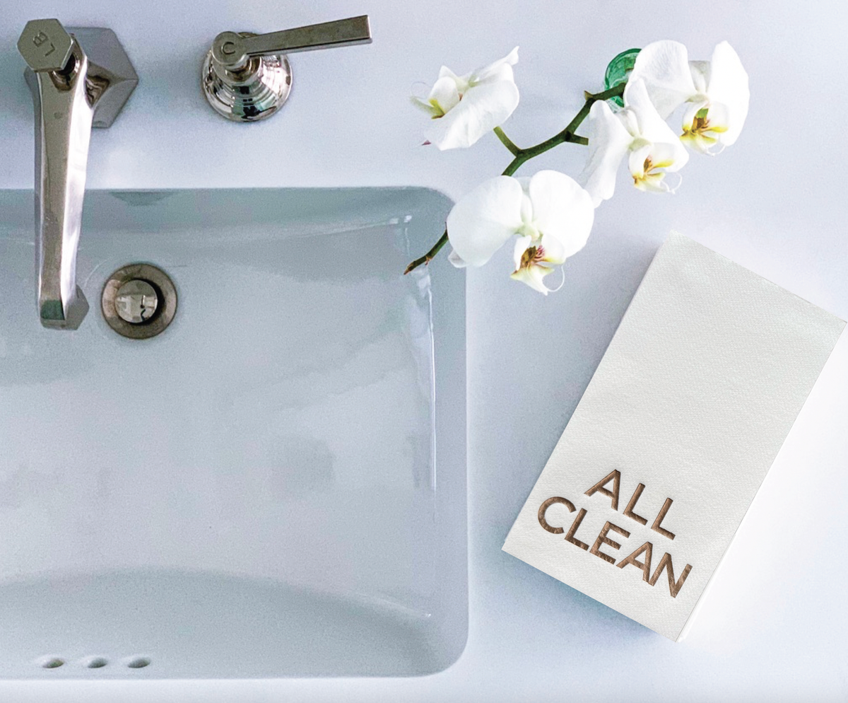 Cloth-Like Disposable Guest Towels USE ME Gold Hand Towels & Holders