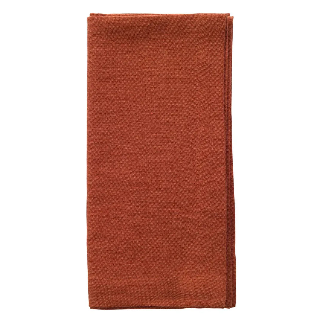 Amalfi 21" Napkin Set of 4 Burnt Orange Placemats, Napkins, & Napkin Rings