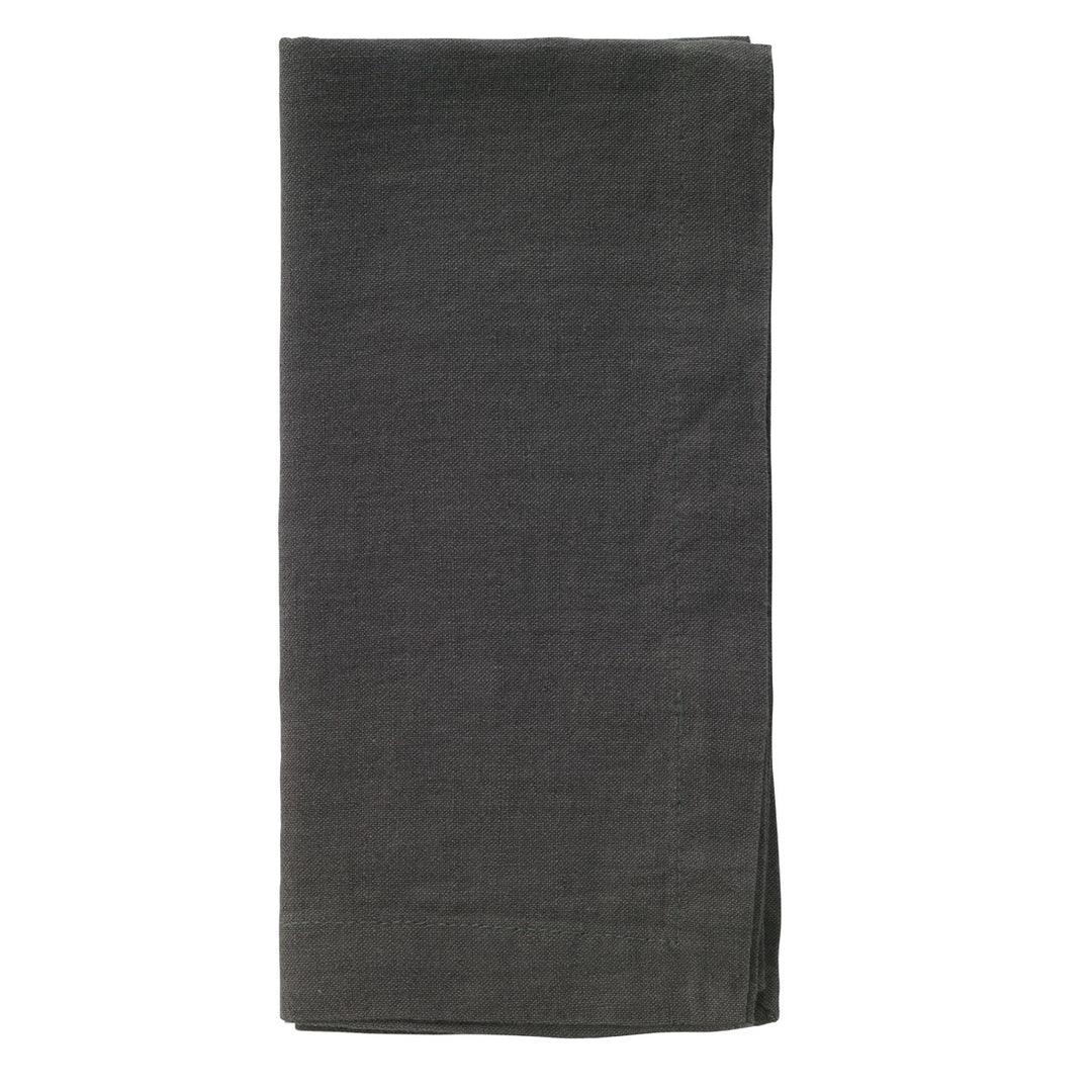 Amalfi 21" Napkin Set of 4 Charcoal Placemats, Napkins, & Napkin Rings