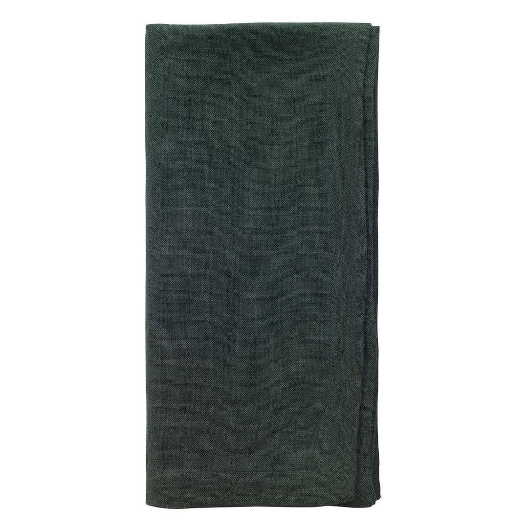 Amalfi 21" Napkin Set of 4 Evergreen Placemats, Napkins, & Napkin Rings