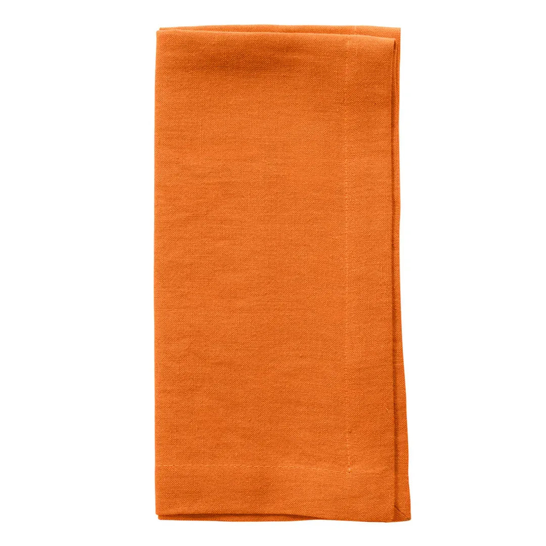Amalfi 21" Napkin Set of 4 Pumpkin Placemats, Napkins, & Napkin Rings