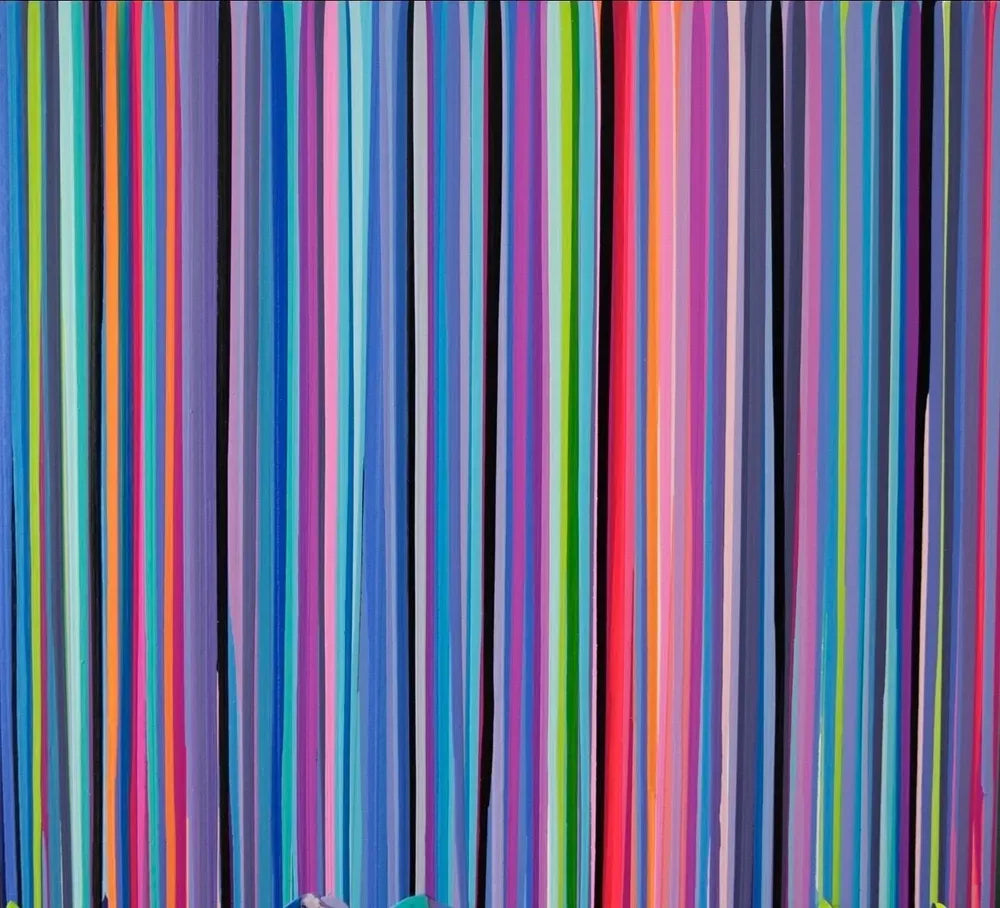 Striped Acrylic Ahava Sculpture Celebration Art