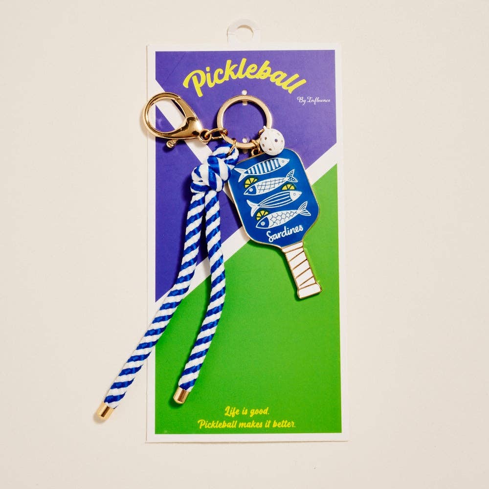 Pickleball Paddle Bag Charm Keychain