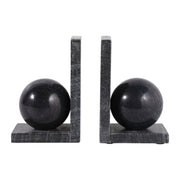 Black Marble Orb Bookends