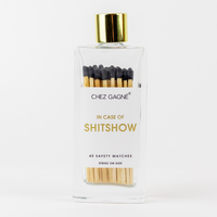 In Case of Shitshow - Glass Bottle Safety Matches - Black