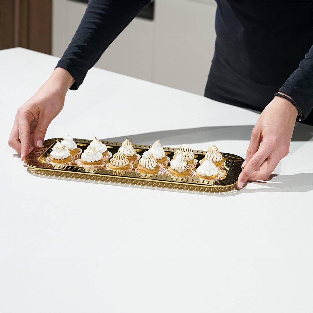 Striations Small Rectangle Serving Tray Serving Tray
