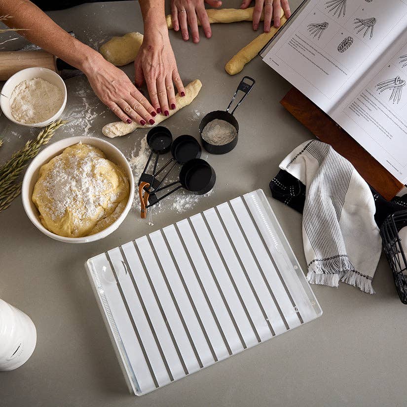 Striped Challah Board White