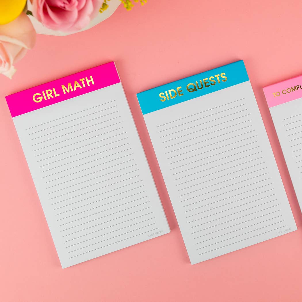 Girl Math - Lined Notepad - Bright Pink - 65 perforated pages - 5x8