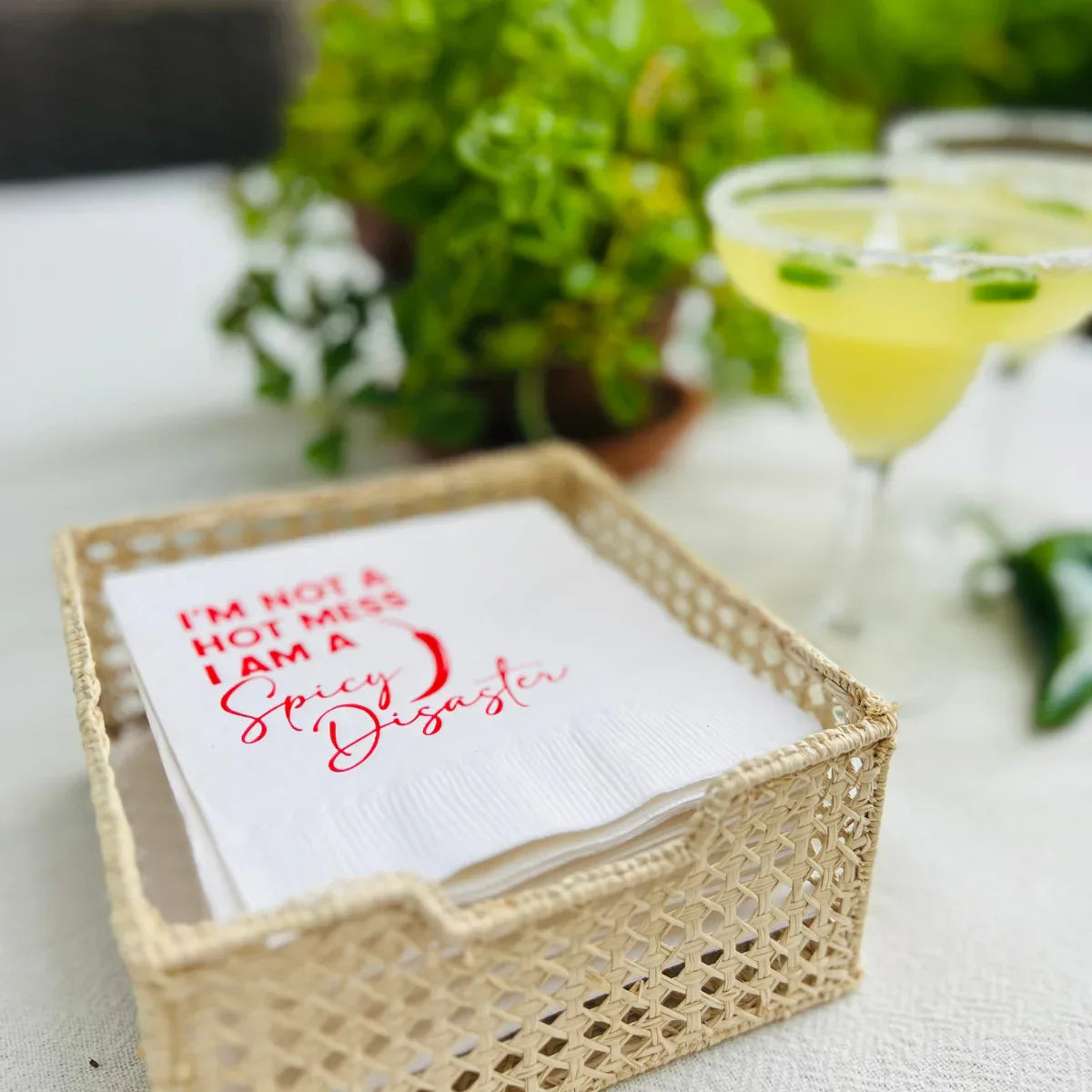 I'm Not A Hot Mess, I Am A Spicy Disaster Cocktail Paper Napkins Cocktail Napkins