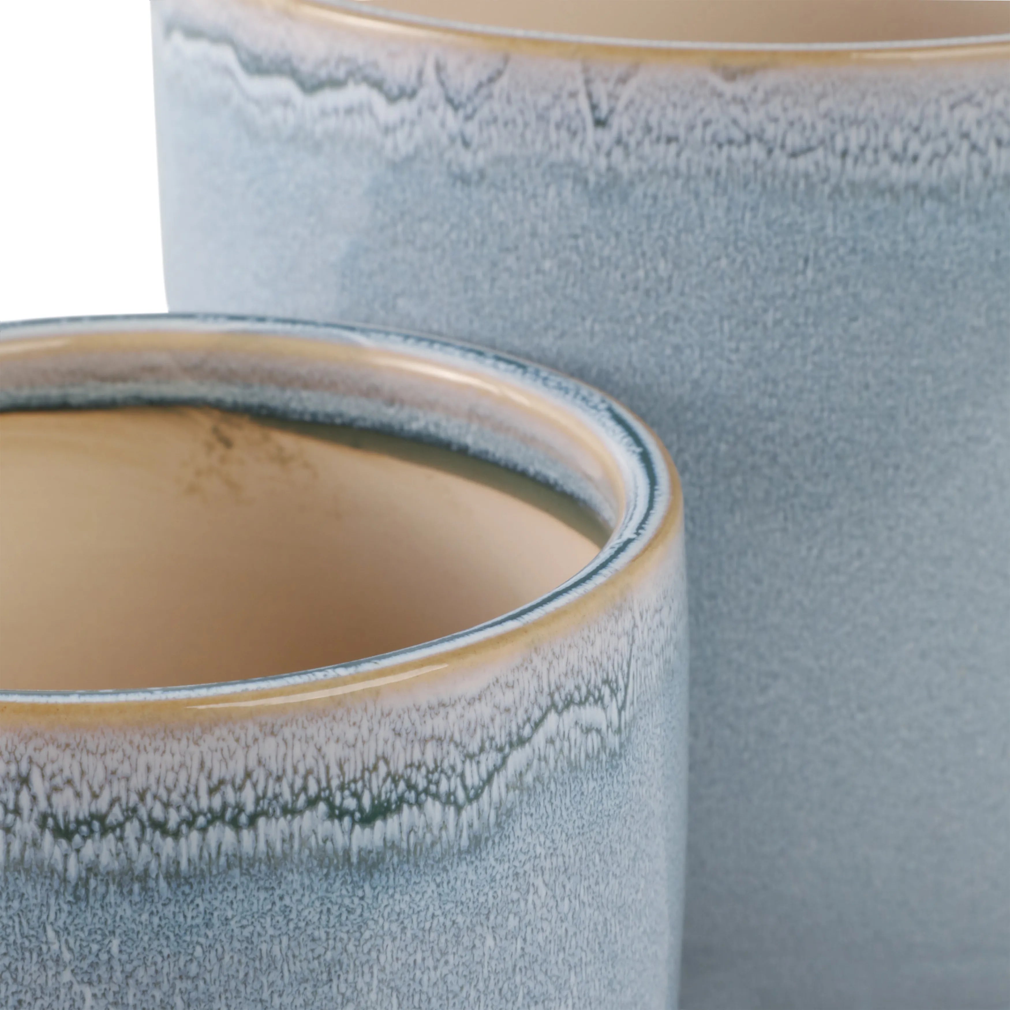 Blue Ceramic Reactive Glazed Planters S/2