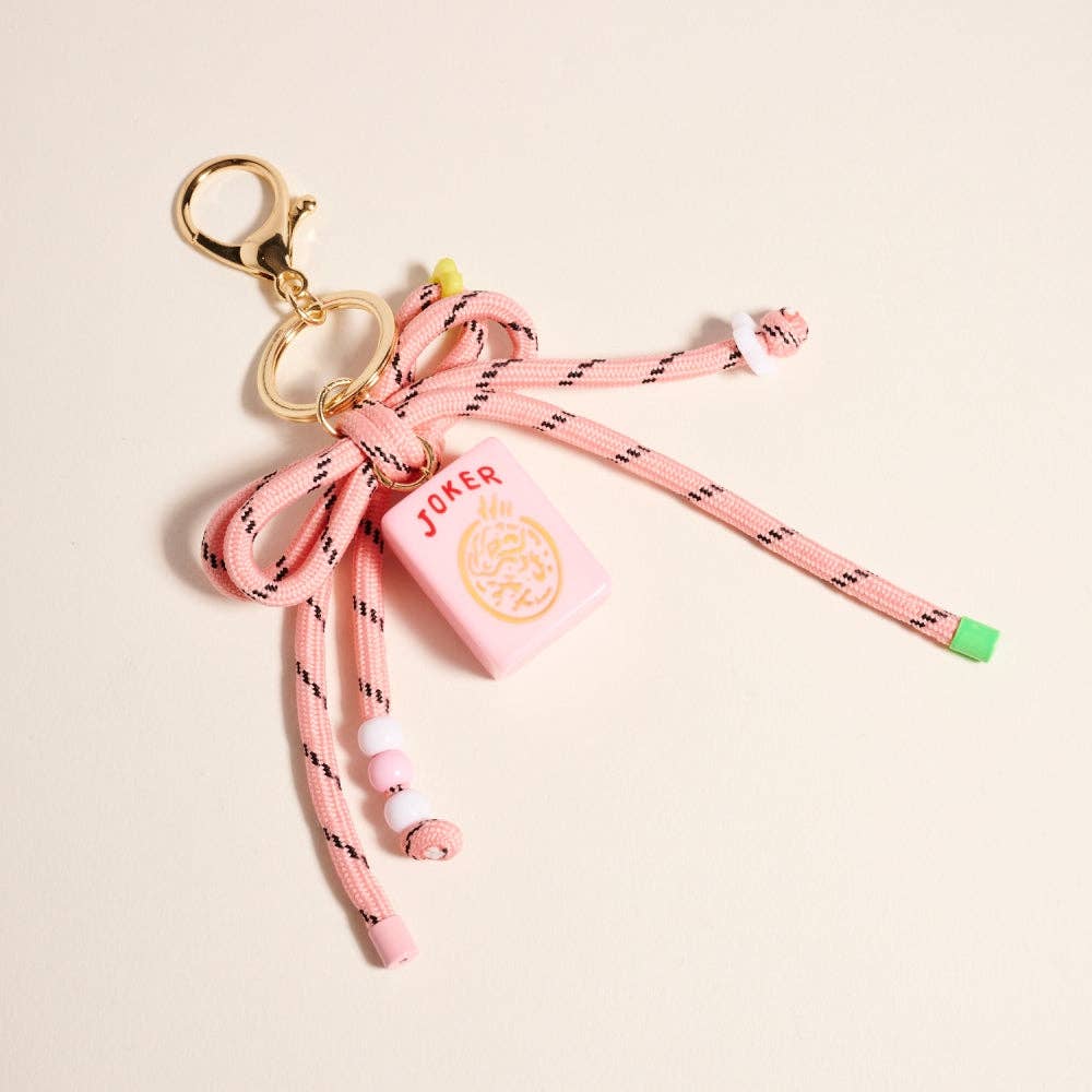 Mahjong Joker Tile Cord Keychain Bag Charm
