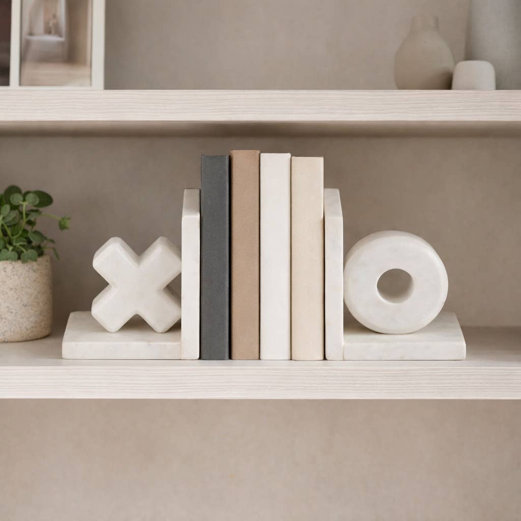 X & O Bookends S/2