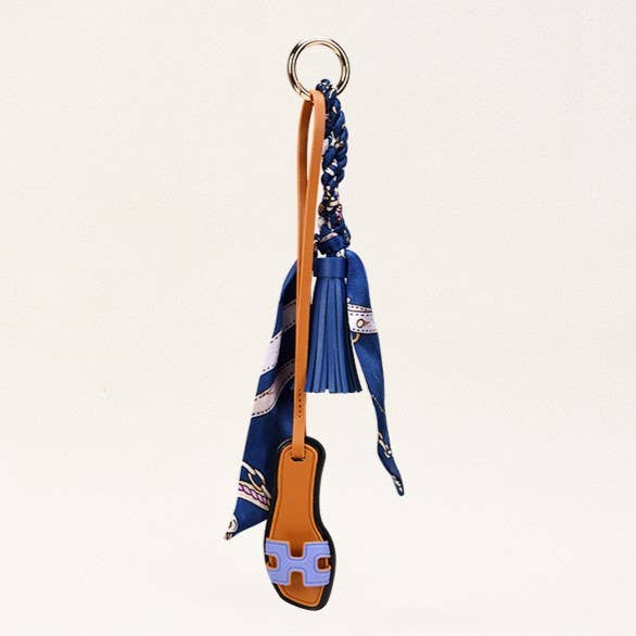 Sandals & Bow Scarf Tassel Bag Charm Keychain