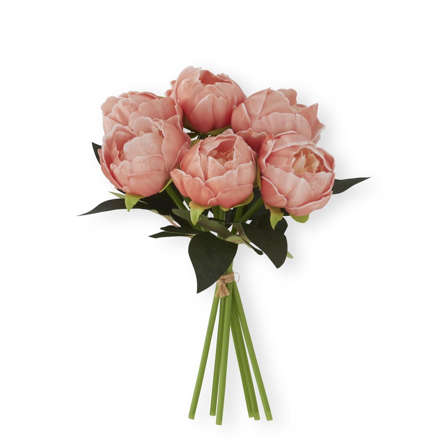 Bouquet of pink artificial peony on a white background