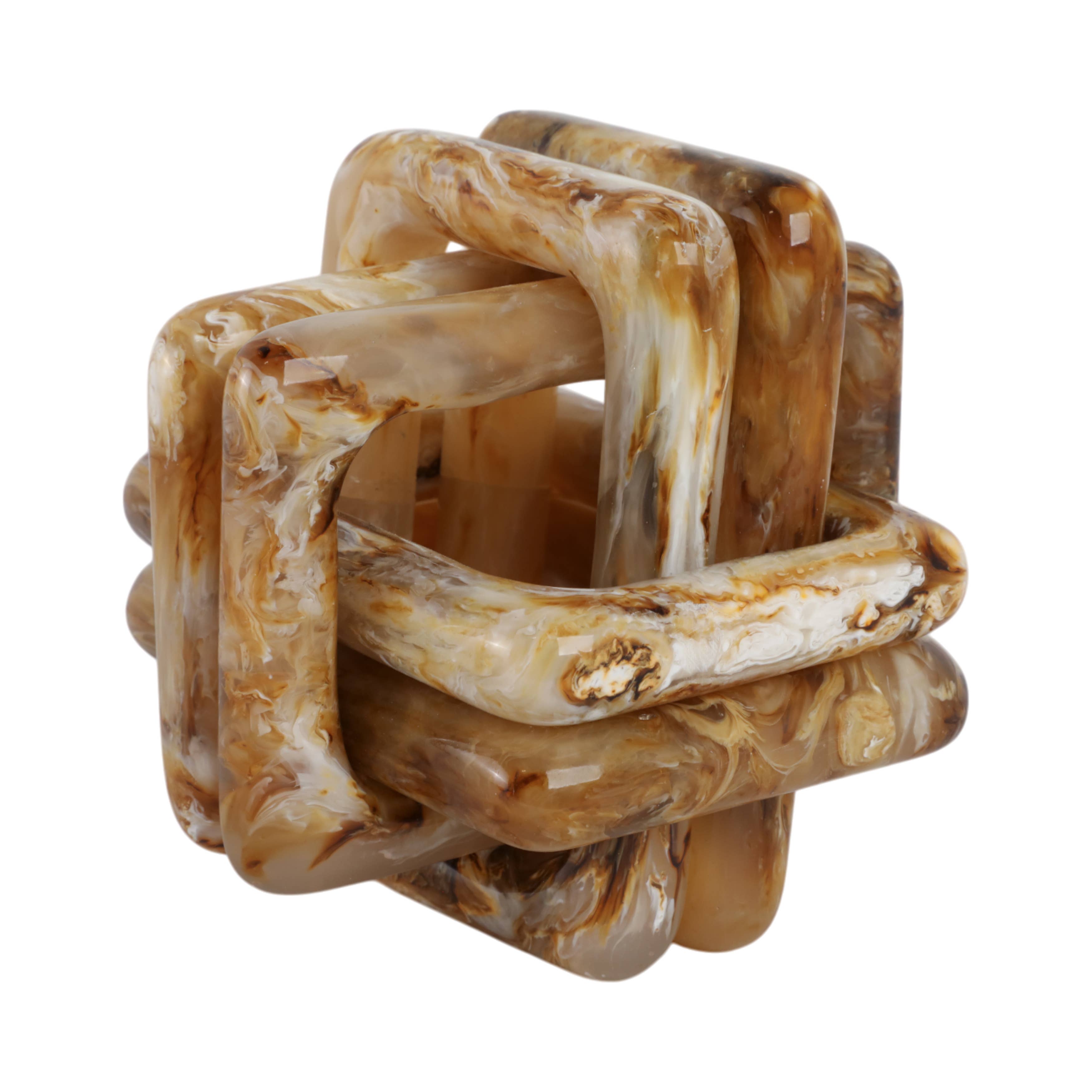 Resin Marbled Knot Sculpture