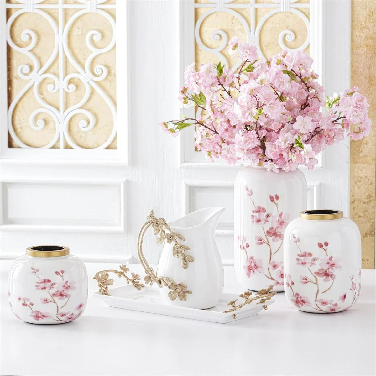 19.5 Inch Pink Cherry Blossom Decor