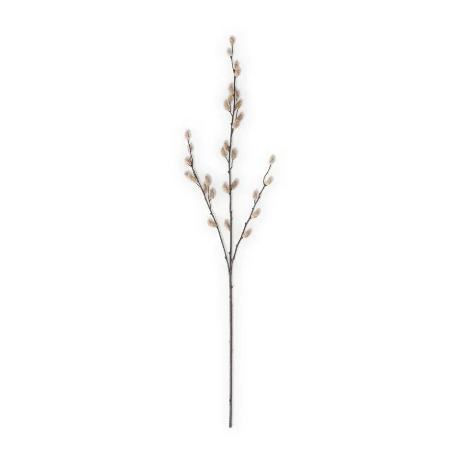 33" Tan Pussy Willow Stem Decor