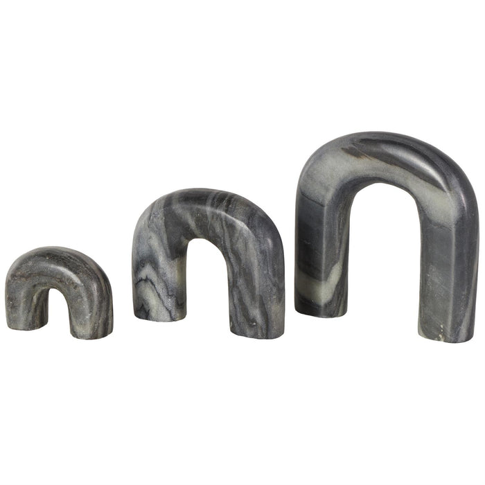 Black Marble Arch Sculpture Set