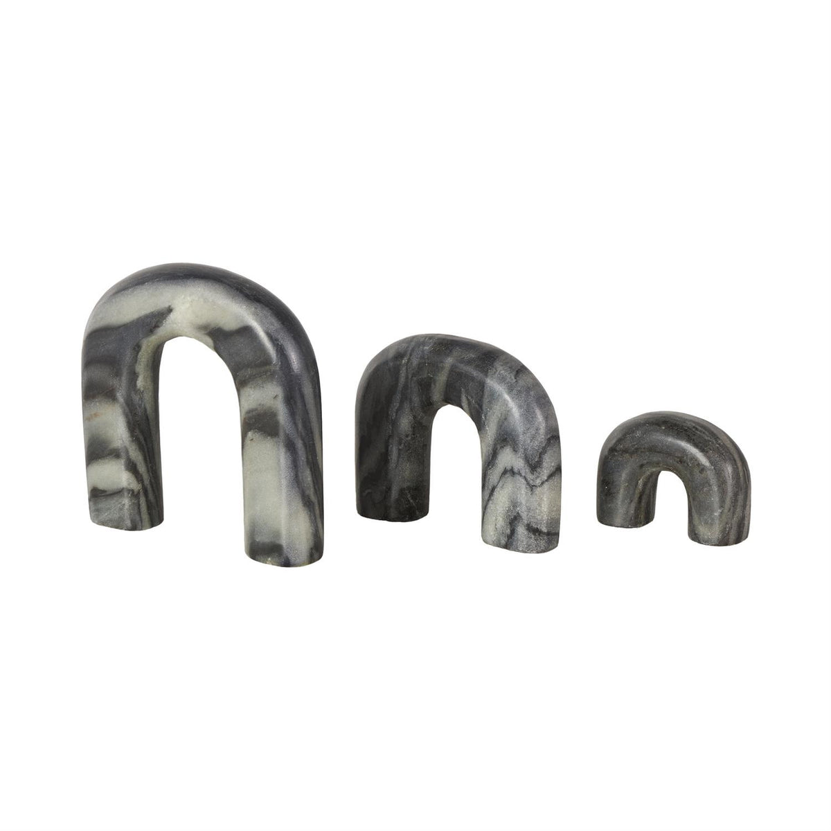 Black Marble Arch Sculpture Set