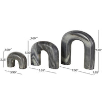 Black Marble Arch Sculpture Set
