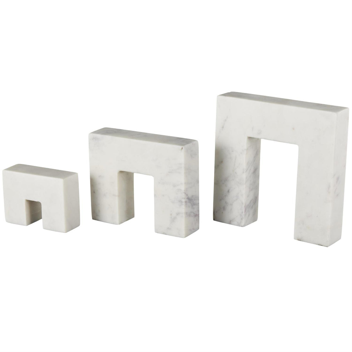White Marble Square Arch Sculpture Set