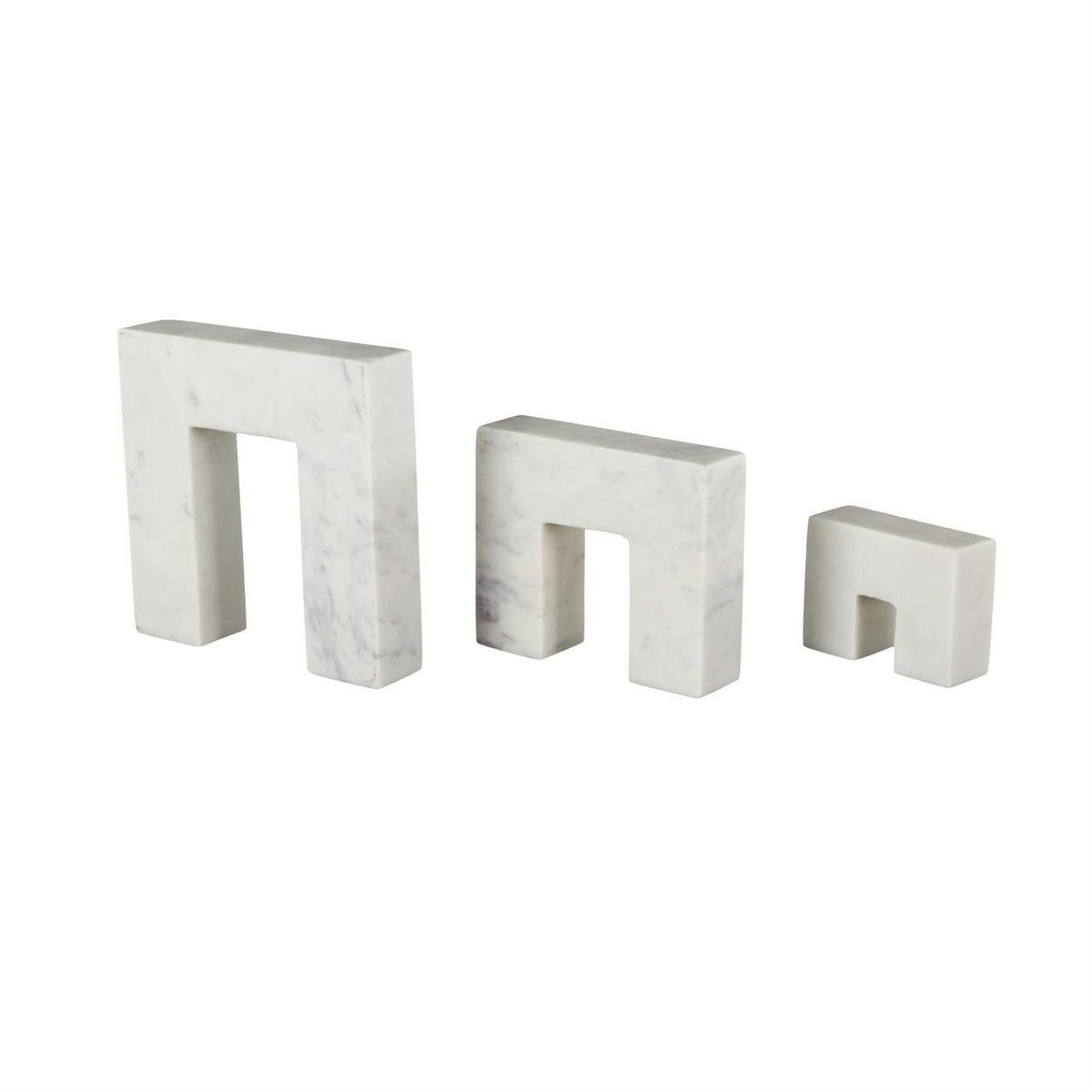 White Marble Square Arch Sculpture Set